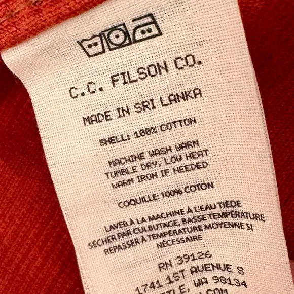 Men’s Filson Corduroy Camp Shirt Size Large - Picture 3 of 4